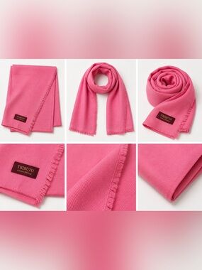 Pink Lightweight Fringe Scarf for Women